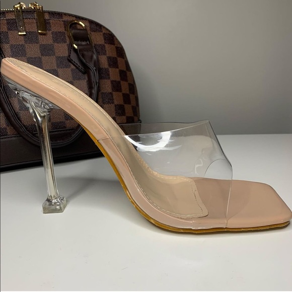 👠Clear Open Toe High Heeled Mules - Picture 4 of 5